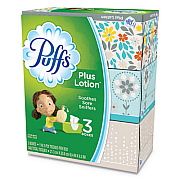Puffs PLUS LOTION FACIAL TISSUE, 2-PLY, WHITE, 116 SHEETS/BOX, 3 BOXES/PACK, 8 PACKS/CARTON (82086CT)