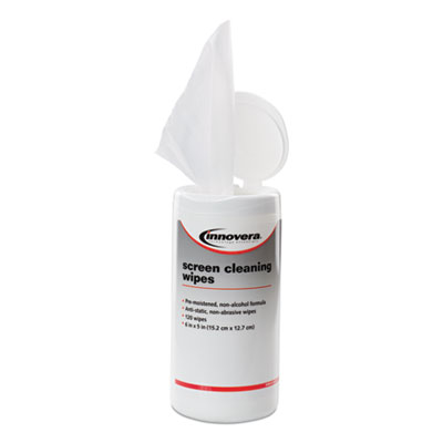 Innovera Antistatic Screen Cleaning Wipes in Pop-Up Tub, 120/Pack (IVR51510)