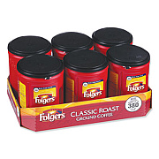 Folgers Coffee, Classic Roast, 48 oz Canister, 6/Carton (00518X)