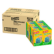 Glad Tall Kitchen Blue Recycling Bags, 13 gal, 0.9 mil, Blue, 180/Carton (78542)
