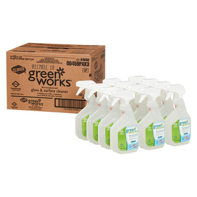 Green Works Glass and Surface Cleaner, Original, 32 oz Smart Tube Spray Bottle, 12/Carton (00459CT)