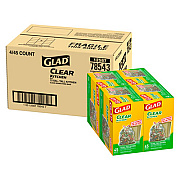 Glad Recycling Tall Kitchen Drawstring Trash Bags, 13 gal, 0.9 mil, 24" x 27.38", Clear, 180/Carton (78543CT)