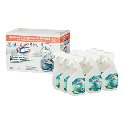 Clorox Professional Multi-Purpose Cleaner and Degreaser Spray, 32 oz Bottle, 9/Carton (30865CT)