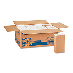 Georgia Pacific Professional Pacific Blue Basic M-Fold Paper Towels, 1-Ply, 9.2 x 9.4, White, 250/Pack, 16 Packs/Carton (24590)