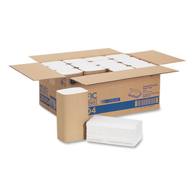 Georgia Pacific Professional Pacific Blue Basic S-Fold Paper Towels, 1-Ply, 10.25 x 9.25, White, 250/Pack, 16 Packs/Carton (20904)