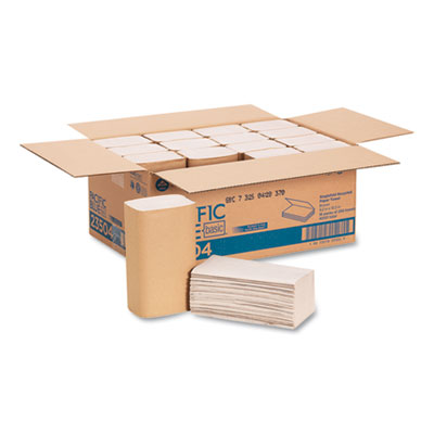 Georgia Pacific Professional Pacific Blue Basic S-Fold Paper Towels, 1-Ply, 10.25 x 9.25, Brown, 250/Pack, 16 Packs/Carton (23504)