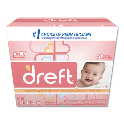 Dreft Ultra Powdered Laundry Detergent, Baby Powder Scent, 53 Oz Box, 4/carton (85882)