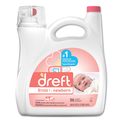 Dreft Ultra Laundry Detergent, Liquid, Baby Powder Scent, 150 oz Bottle (80377EA)