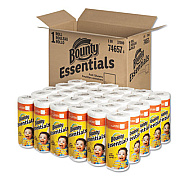 Bounty Essentials Kitchen Roll Paper Towels, 2-Ply, 11 x 10.2, 40 Sheets/Roll, 30 Rolls/Carton (74657)
