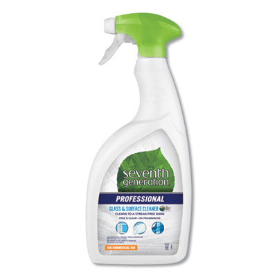 Seventh Generation Professional GLASS AND SURFACE CLEANER, FREE AND CLEAR, 32 OZ SPRAY BOTTLE, 8/CARTON (44730CT)
