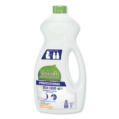 Seventh Generation Professional DISHWASHING LIQUID, FREE AND CLEAR, JUMBO 50 OZ BOTTLE (44719EA)