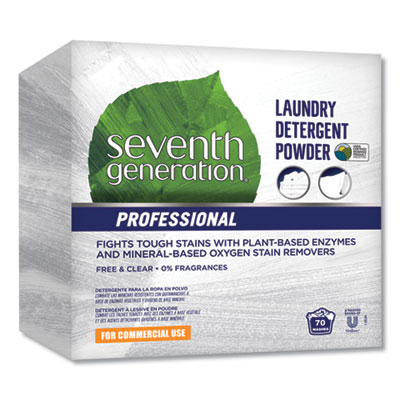 Seventh Generation Professional POWDER LAUNDRY DETERGENT, FREE AND CLEAR, 70 LOADS, 112 OZ BOX, 4/CARTON (44734)