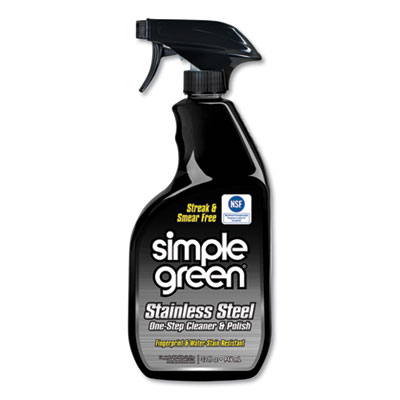 Simple Green STAINLESS STEEL ONE-STEP CLEANER AND POLISH, 32 OZ SPRAY BOTTLE, 12/CARTON (18300CT)