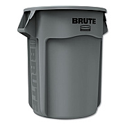 Rubbermaid Commercial Vented Round Brute Container, 55 gal, Plastic,  Gray (265500GY)