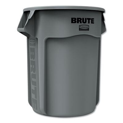 Rubbermaid Commercial Vented Round Brute Container, 55 gal, Plastic,  Gray (265500GY)