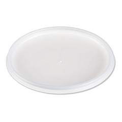 Dart Plastic Lids for Foam Cups, Bowls and Containers, Flat, Vented, Fits 12-60 oz, Translucent, 500/Carton (32JL)