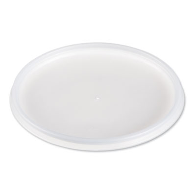 Dart Plastic Lids for Foam Cups, Bowls and Containers, Flat, Vented, Fits 12-60 oz, Translucent, 500/Carton (32JL)