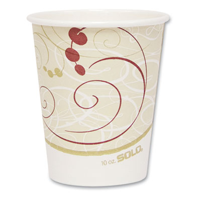 Dart Paper Hot Cups in Symphony Design, 10 oz, Beige, 1,000/Carton (370SMSYM)