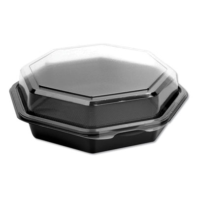 Dart Octaview Cf Containers, Black/clear, 21oz, 7.94w X 7.48d X 2.36h, 100/carton (865611PS94)
