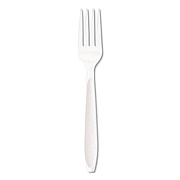SOLO Impress Heavyweight Full-Length Polystyrene Cutlery, Fork, Plastic, White, 1,000/Carton (HSWF0007)