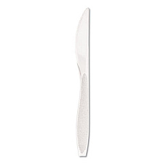 SOLO Impress Heavyweight Full-Length Polystyrene Cutlery, Knife, Plastic, White, 1,000/Carton (HSWK0007)
