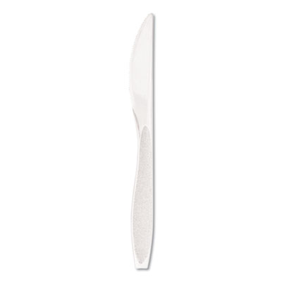 SOLO Impress Heavyweight Full-Length Polystyrene Cutlery, Knife, Plastic, White, 1,000/Carton (HSWK0007)