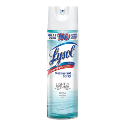 LYSOL Brand Lightly Scented Disinfectant Spray, Crystal Waters, 19 Oz, 6/carton (97174)