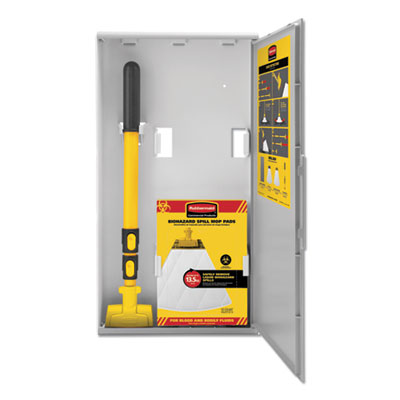 Rubbermaid Commercial Biohazard Spill Mop Kit, White Head, 22" to 47.5" Yellow/Black Handle (2031094)