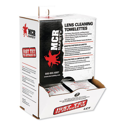 MCR Safety Lens Cleaning Towelettes, 100/Box, 25 Boxes/Carton (LCTCT)