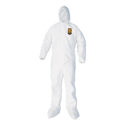 KleenGuard A45 Prep and Paint Coveralls, White, Large, 25/Carton (41515)