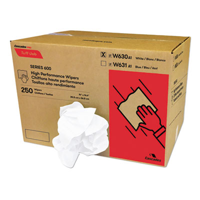 Cascades PRO Tuff-Job Spunlace Towels, White, Crumple Pack, 14.38 x 14, 250/Carton (W630)