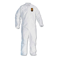 KleenGuard A30 Elastic Back and Cuff Coveralls, 4X-Large, White, 25/Carton (46102)