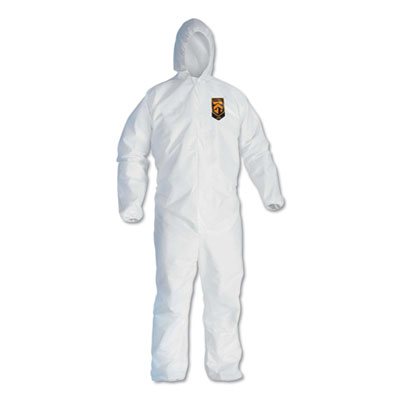 KleenGuard A45 Prep and Paint Coveralls, Large, White, 25/Carton (41505)