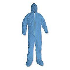 KleenGuard A65 Zipper Front Flame Resistant Coveralls, Large, Blue, 25/Carton (45353)
