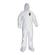 KleenGuard A30 Elastic Back and Cuff Hooded/Boots Coveralls, 3XL, White 21/Carton (46126)