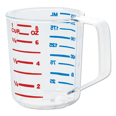 Rubbermaid Commercial Bouncer Measuring Cup, 8 oz, Clear (3210CLE)