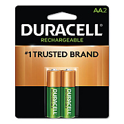 Duracell Rechargeable StayCharged NiMH Batteries, AA, 2/Pack (NLAA2BCD)