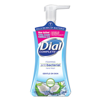 Dial Antibacterial Foaming Hand Wash, Coconut Waters, 7.5 oz Pump Bottle, 8/Carton (09316CT)