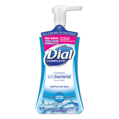 Dial Antibacterial Foaming Hand Wash, Spring Water, 7.5 oz, 8/Carton (05401CT)