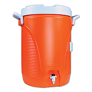Rubbermaid Commercial Insulated Water Cooler, 5 gal, 10 dia x 19.5 h, Orange/White (1840999)