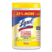 LYSOL Brand DISINFECTING WIPES, 7 X 8, LEMON AND LIME BLOSSOM, 110 WIPES/CANISTER, 6 CANISTERS/CARTON (78849CT)