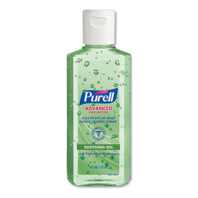 PURELL Advanced Soothing Gel Hand Sanitizer, 4 oz Flip-Cap Bottle, Fresh Scent with Aloe and Vitamin E (9631EA)