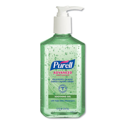 PURELL Advanced Hand Sanitizer Soothing Gel, 12 oz Pump Bottle, Fresh Scent (363912EA)