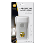 Life+Gear SAFE NIGHT NIGHTLIGHT + FLASHLIGHT, 1 RECHARGEABLE LITHIUM-ION BATTERY (INCLUDED), GRAY (413788)