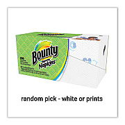 Bounty Quilted Napkins, 1-Ply, 12.1 x 12, Assorted - Print or White, 200/Pack (34885)