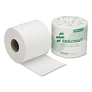 AbilityOne 8540016308728, SKILCRAFT Toilet Tissue, Septic Safe, 1-Ply, White, 4" x 3.75", 1,000/Roll, 96 Roll/Box