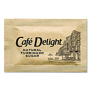 Caf Delight RAW TURBINADO SUGAR PACKETS, 2.8 G PACKET, 2000 PACKETS/BOX (11276)