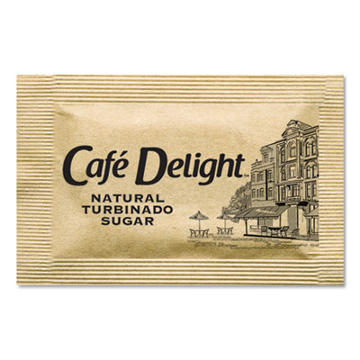 Caf Delight RAW TURBINADO SUGAR PACKETS, 2.8 G PACKET, 2000 PACKETS/BOX (11276)