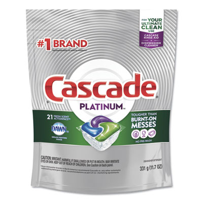 Cascade ActionPacs, Fresh Scent, 13.5 oz Bag, 21/Pack (80720PK)