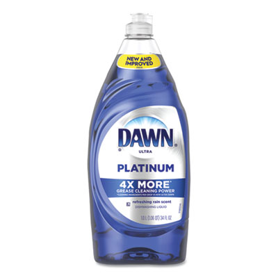 Dawn Ultra Platinum Dishwashing Liquid, Refreshing Rain, 34 oz Bottle, 8/Carton (91200)